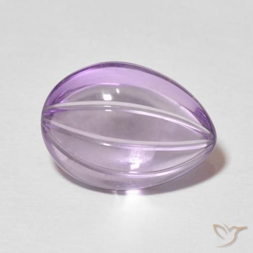 Ametista Violeta claro Natural 5.67ct, Formato de pêra, Transparente