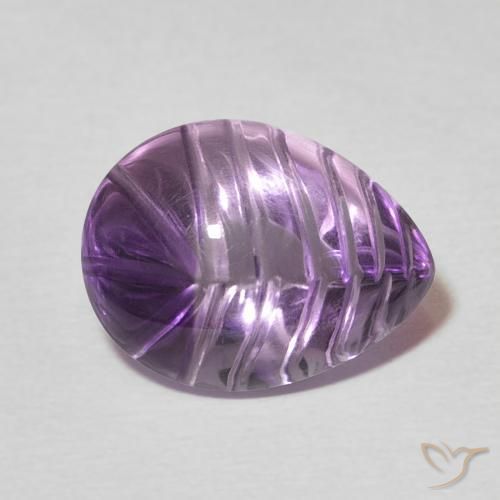 6.63ct Natural Violeta médio Ametista, Formato de pêra, Transparente