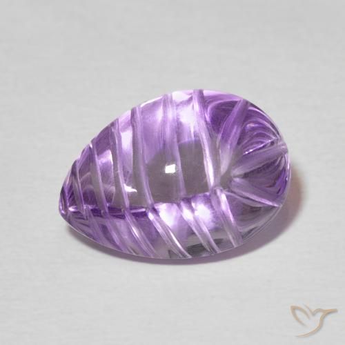 5.42ct Natural Violeta médio Ametista, Formato de pêra, Transparente