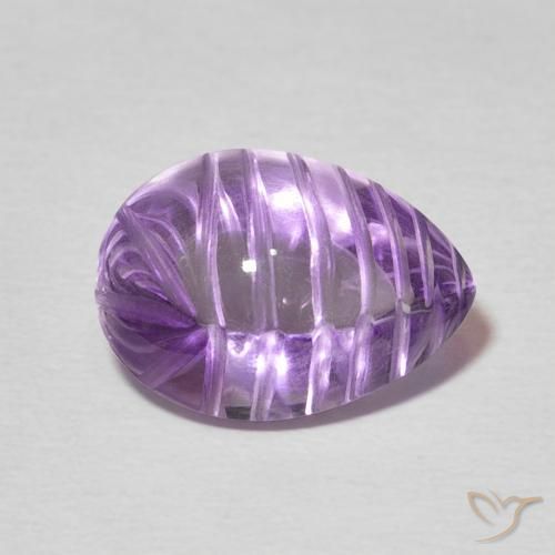 Ametista Violeta médio Natural 5.42ct, Formato de pêra, Transparente
