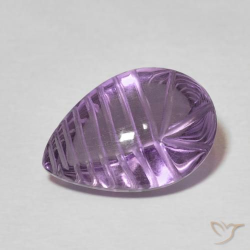 5.48ct Natural Violeta médio Ametista, Formato de pêra, Transparente