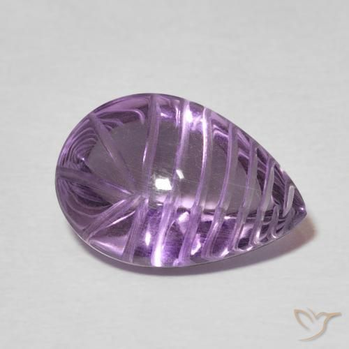Ametista Violeta médio Natural 5.48ct, Formato de pêra, Transparente
