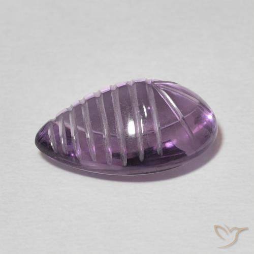 Ametista Violeta médio Natural 5.48ct, Formato de pêra, Transparente