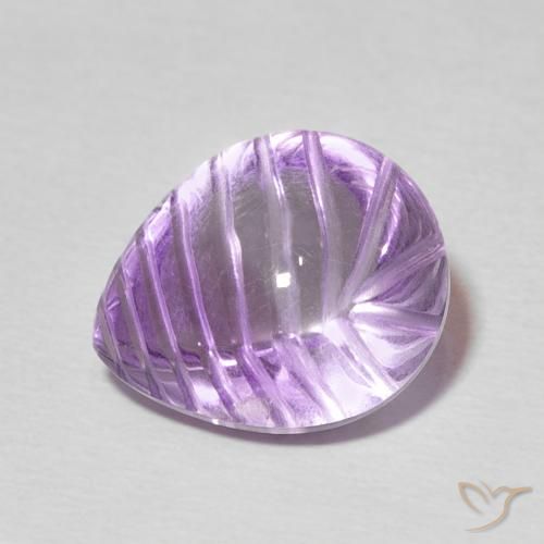 6.82ct Natural Violeta médio Ametista, Formato de pêra, Transparente