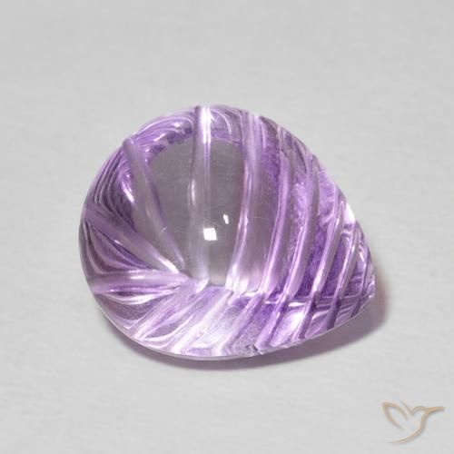 Ametista Violeta médio Natural 6.82ct, Formato de pêra, Transparente