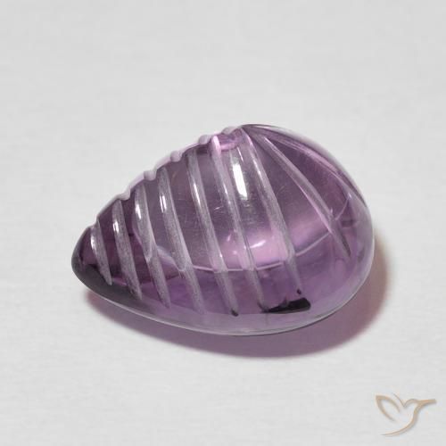 Ametista Malva Profundo Natural 7.04ct, Formato de pêra, Transparente