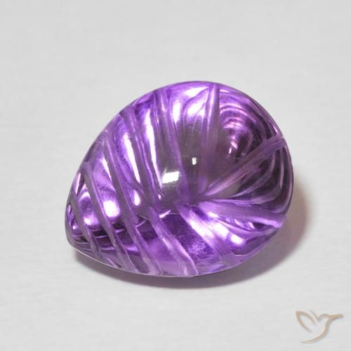 5.88ct Natural Violeta Intenso Ametista, Formato de pêra, Transparente
