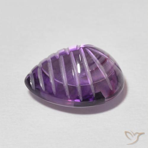 Ametista Violeta Intenso Natural 5.88ct, Formato de pêra, Transparente