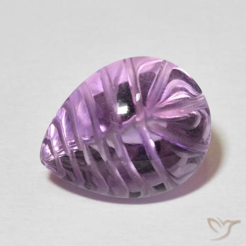 7.68ct Natural Medium Dark-Violet Ametista, Formato de pêra, Transparente