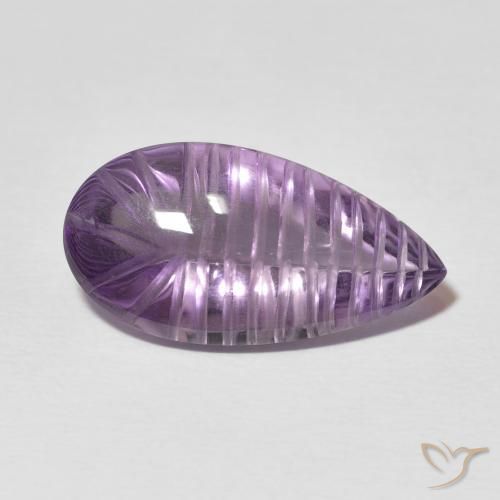 Ametista Violeta médio Natural 8.83ct, Formato de pêra, Transparente