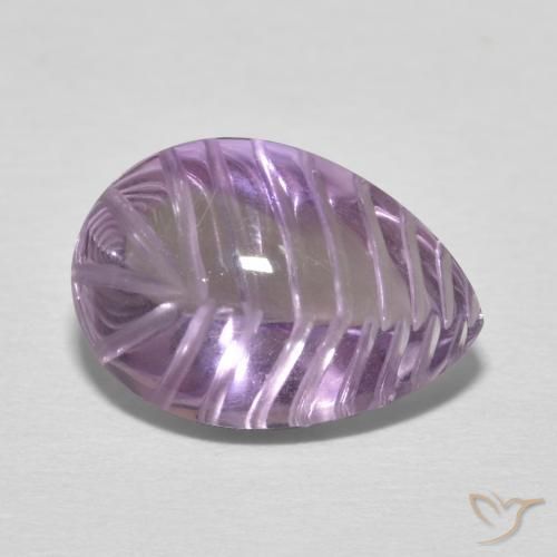 4.66ct Natural Violeta Claro-Médio Ametista, Formato de pêra, Transparente