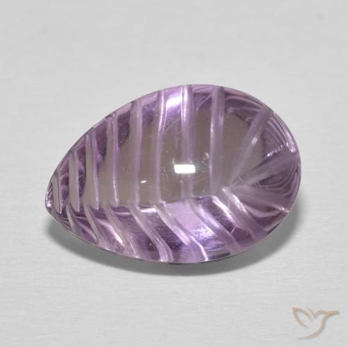 Ametista Violeta Claro-Médio Natural 4.66ct, Formato de pêra, Transparente