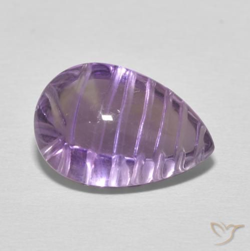Ametista Medium Light Purplish-Violet Natural 5.34ct, Formato de pêra, Transparente