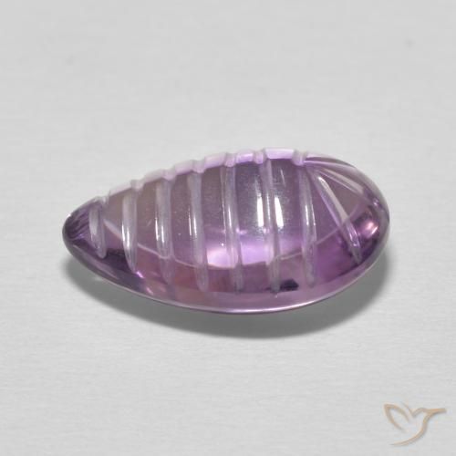 Ametista Medium Light Purplish-Violet Natural 5.34ct, Formato de pêra, Transparente