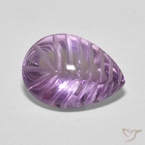 5.17ct Natural Medium Light Purplish-Violet Ametista, Formato de pêra, Transparente