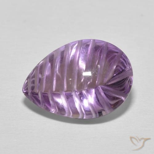 Ametista Medium Light Purplish-Violet Natural 5.17ct, Formato de pêra, Transparente