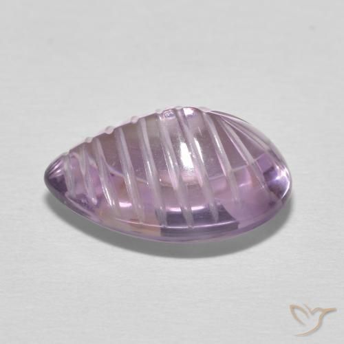 Ametista Medium Light Purplish-Violet Natural 5.17ct, Formato de pêra, Transparente