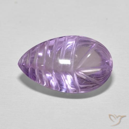 6.21ct Natural Medium Light Purplish-Violet Ametista, Formato de pêra, Transparente