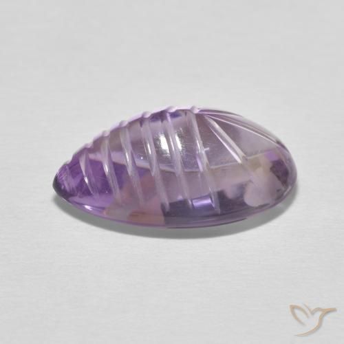 Ametista Medium Light Purplish-Violet Natural 6.21ct, Formato de pêra, Transparente