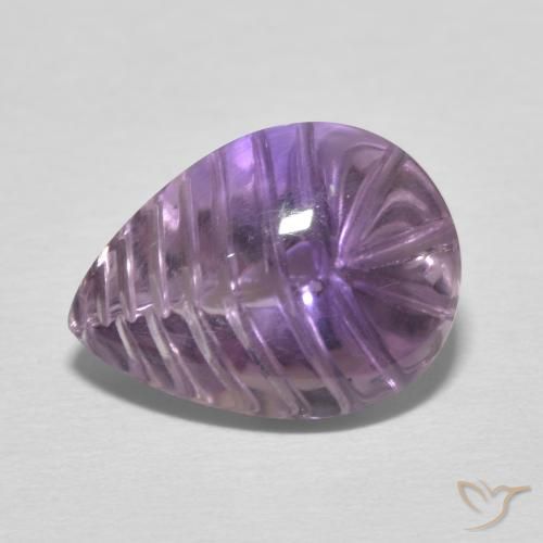 5.44ct Natural Violeta-rosa médio Ametista, Formato de pêra, Transparente
