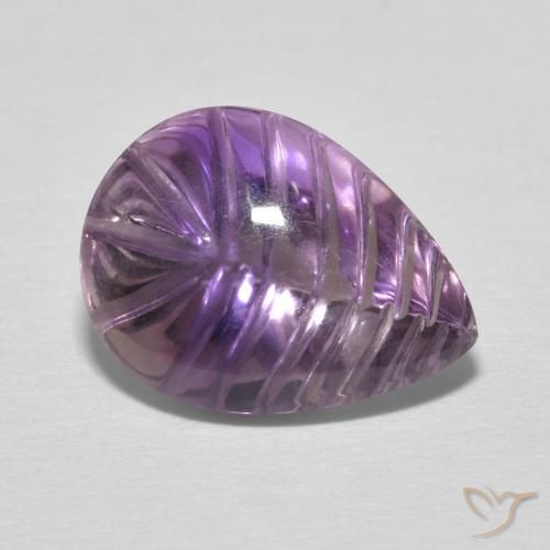 Ametista Violeta-rosa médio Natural 5.44ct, Formato de pêra, Transparente