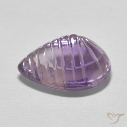 Ametista Violeta-rosa médio Natural 5.44ct, Formato de pêra, Transparente