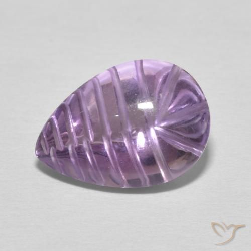 5.55ct Natural Violeta Claro-Médio Ametista, Formato de pêra, Transparente