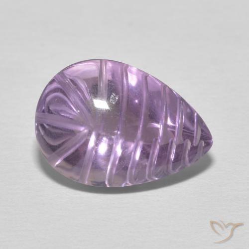 Ametista Violeta Claro-Médio Natural 5.55ct, Formato de pêra, Transparente