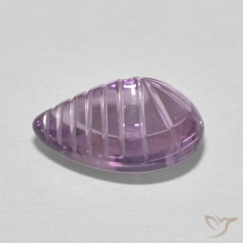 Ametista Violeta Claro-Médio Natural 5.55ct, Formato de pêra, Transparente