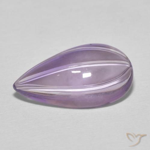 6.14ct Natural íris violeta Ametista, Formato de pêra, Transparente