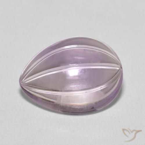 5.27ct Natural Light Grayish Pink-Violet Ametista, Formato de pêra, Transparente