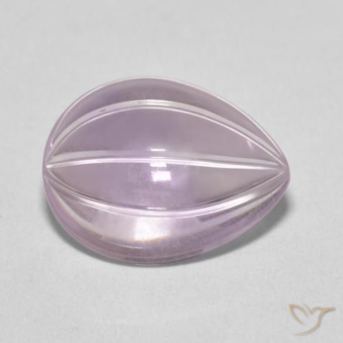 Ametista Light Grayish Pink-Violet Natural 5.27ct, Formato de pêra, Transparente