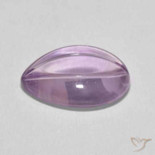 Ametista Light Grayish Pink-Violet Natural 5.27ct, Formato de pêra, Transparente