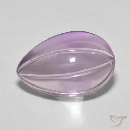 7.38ct Natural Violeta Muito Claro Ametista, Formato de pêra, Transparente