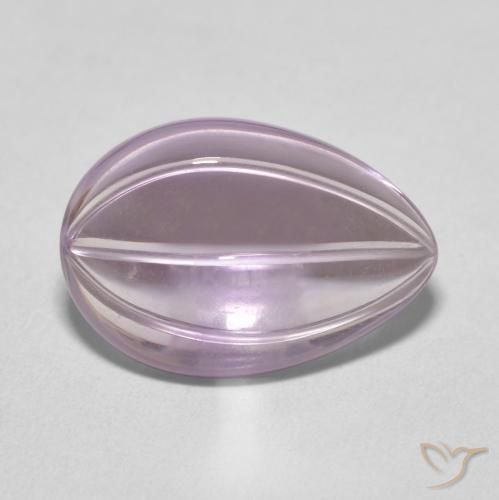 Ametista Violeta Muito Claro Natural 7.38ct, Formato de pêra, Transparente