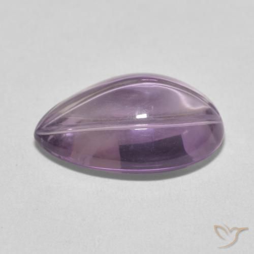 Ametista Violeta Muito Claro Natural 7.38ct, Formato de pêra, Transparente