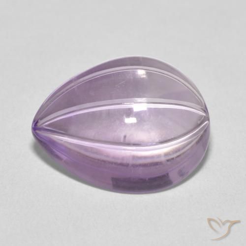 8.27ct Natural Light Grayish Pink-Violet Ametista, Formato de pêra, Transparente