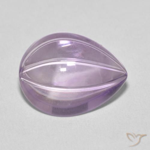 Ametista Light Grayish Pink-Violet Natural 8.27ct, Formato de pêra, Transparente