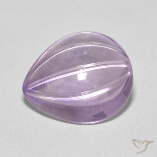 6.78ct Natural Light Grayish Pink-Violet Ametista, Formato de pêra, Transparente