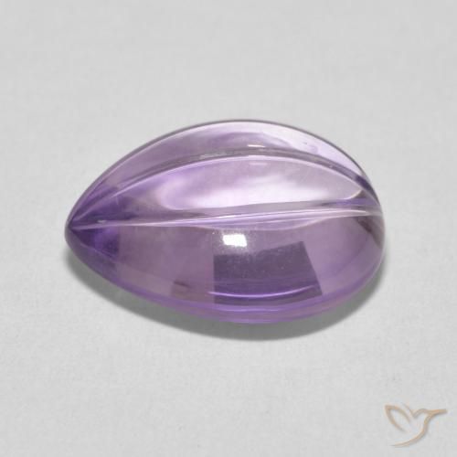 Ametista Light Grayish Pink-Violet Natural 6.78ct, Formato de pêra, Transparente