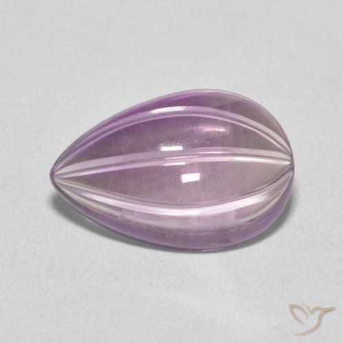 4.08ct Natural Light Grayish Pink-Violet Ametista, Formato de pêra, Transparente