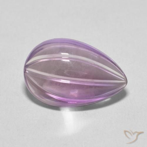 Ametista Light Grayish Pink-Violet Natural 4.08ct, Formato de pêra, Transparente