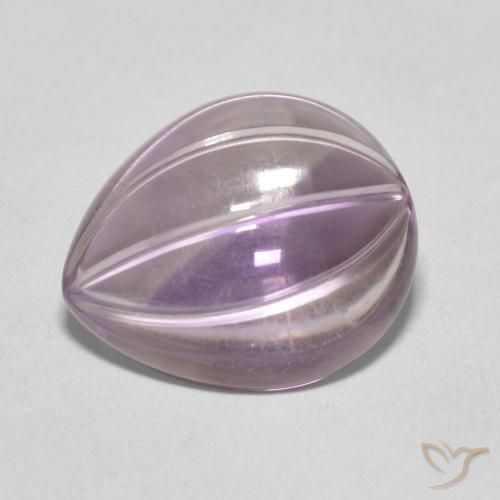 7.52ct Natural Light Grayish Pink-Violet Ametista, Formato de pêra, Transparente