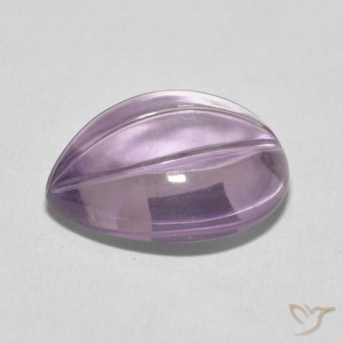 Ametista Light Grayish Pink-Violet Natural 7.52ct, Formato de pêra, Transparente