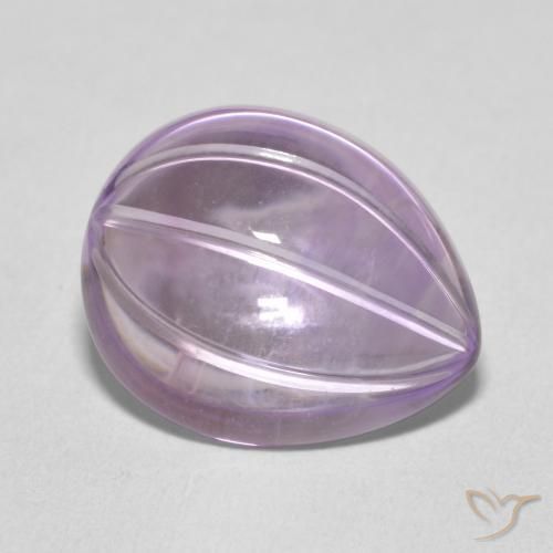 Ametista Violeta acinzentado claro Natural 7.76ct, Formato de pêra, Transparente