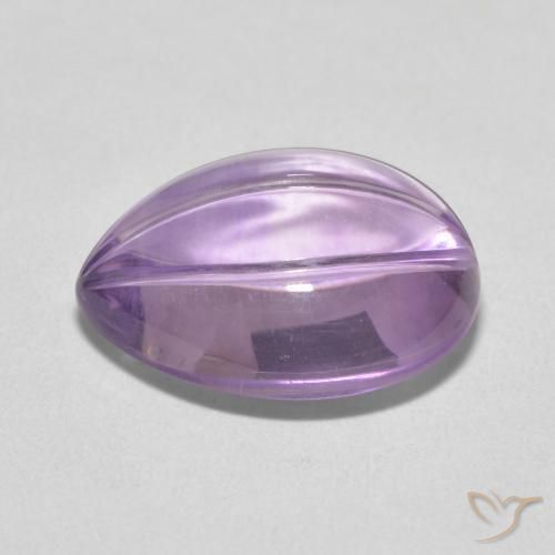 Ametista Violeta acinzentado claro Natural 7.76ct, Formato de pêra, Transparente