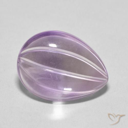 Ametista Violeta acinzentado claro Natural 6.58ct, Formato de pêra, Transparente