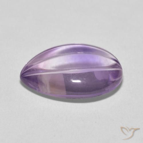 Ametista Violeta acinzentado claro Natural 6.58ct, Formato de pêra, Transparente