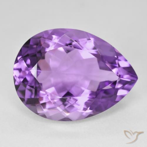 Ametista Violeta médio Natural 18.75ct, Formato de pêra, VVS