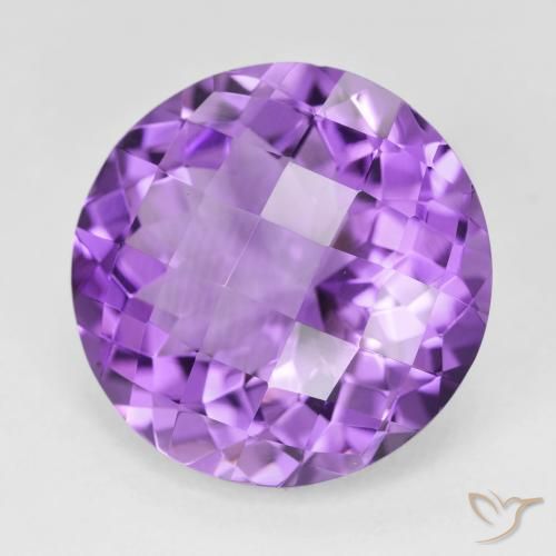 Ametista Violeta rosado Natural 17.29ct, Redondo, VVS